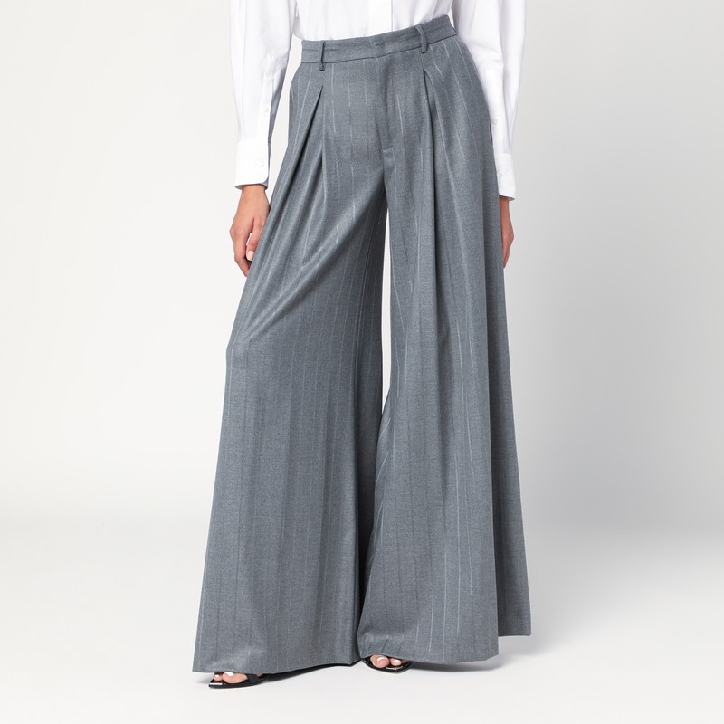 Extra-wide grey pinstriped Tara trousers