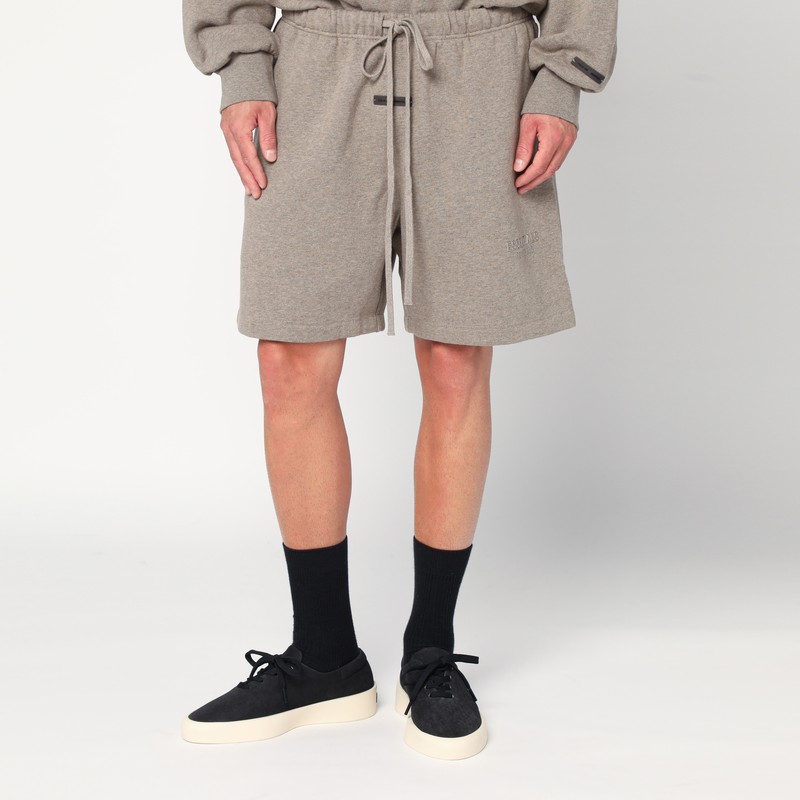 Grey cotton-blend shorts