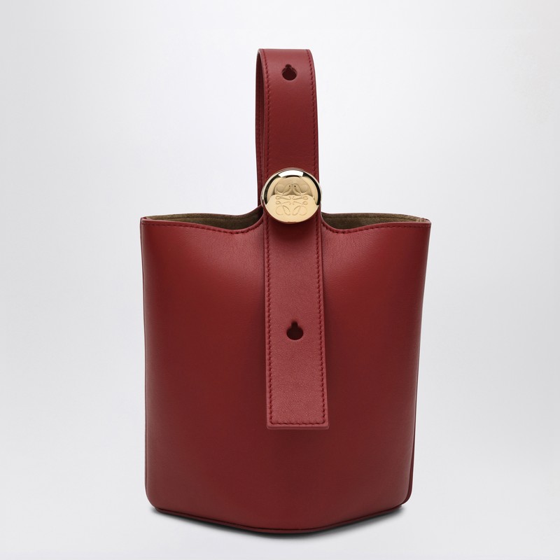 Red calfskin Pebble Bucket small bag