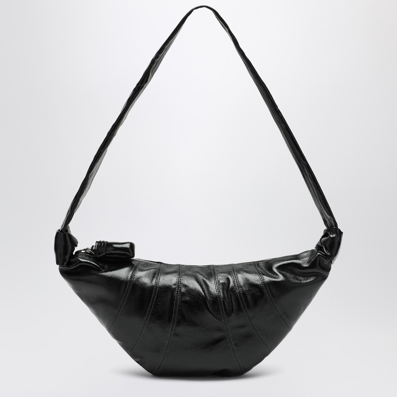 Medium Croissant bag in forest green coated cotton