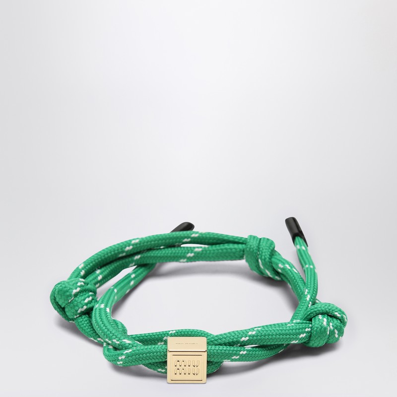 Emerald green rope bracelet with logo