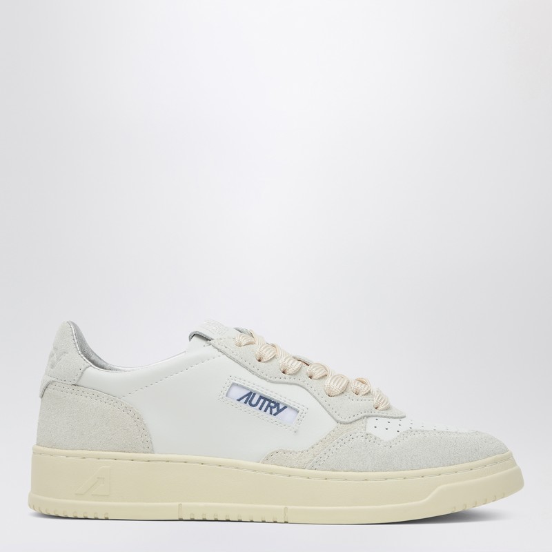 Medalist white leather and suede trainer