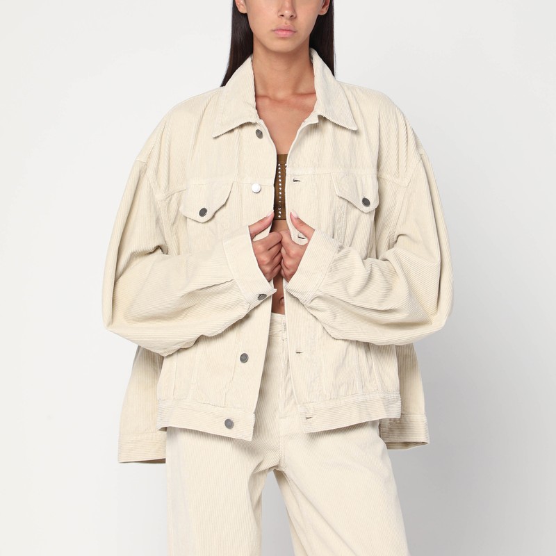 Wide ecru corduroy jacket