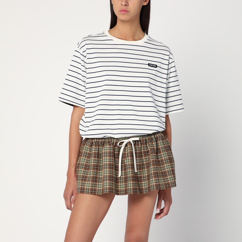 Striped T-shirt Cacao/Blue/White