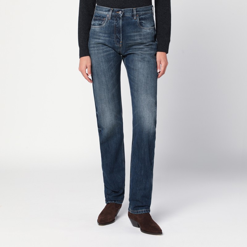 Blue washed-out jeans