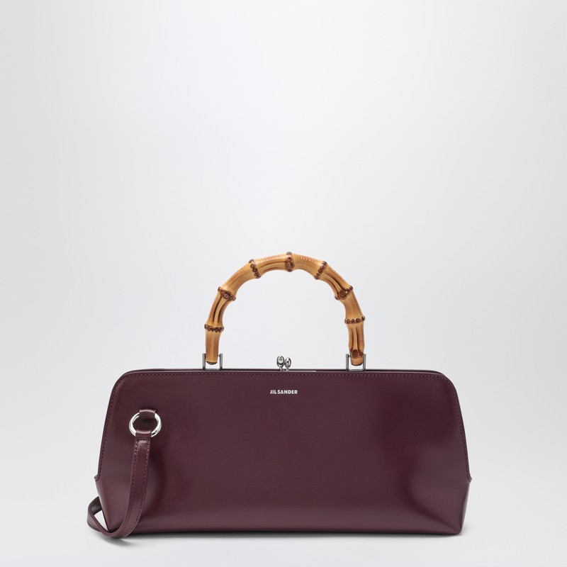 Small Goji Bamboo bag in burgundy