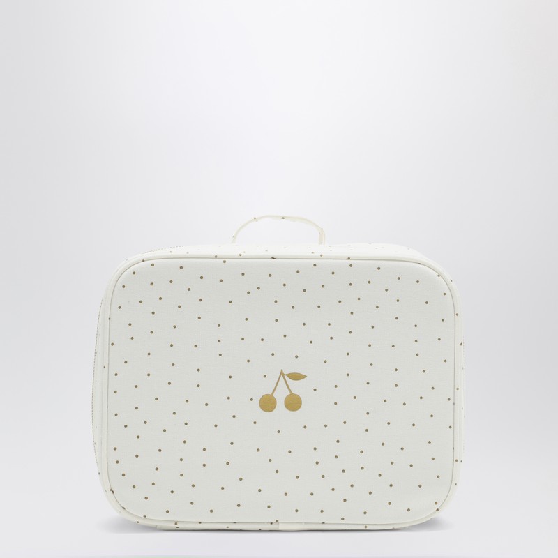 White/gold polka dot small roof box