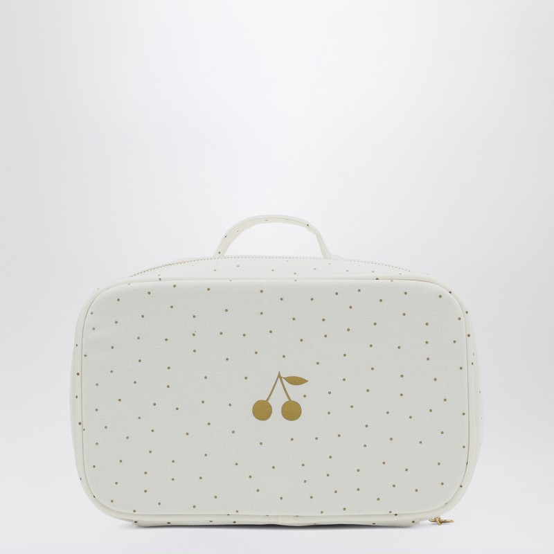 White/gold polka dot mini roof box