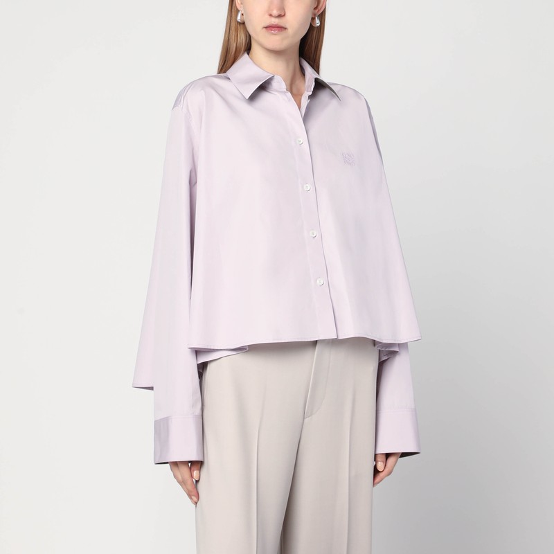 Lilac A-line cotton shirt