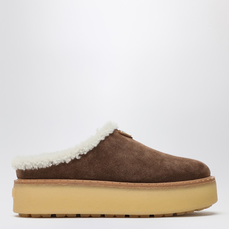 Cacao colored suede loafers