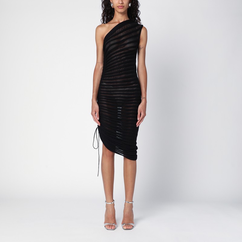 Black asymmetrical skeleton dress