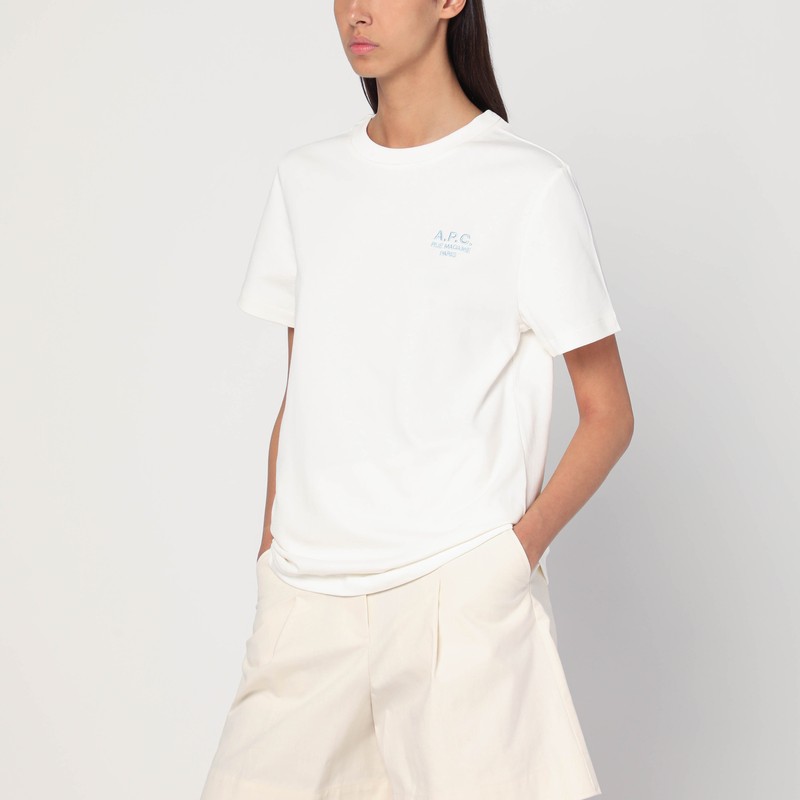 White T-shirt with logo embroidery
