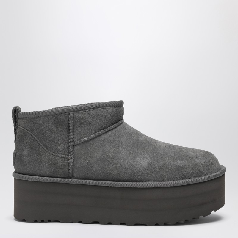 Classic Ultra Mini grey boot with platform