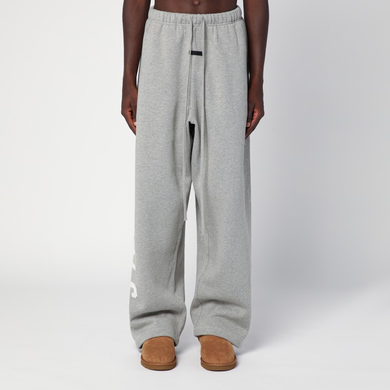 Grey jogging trousers with logo