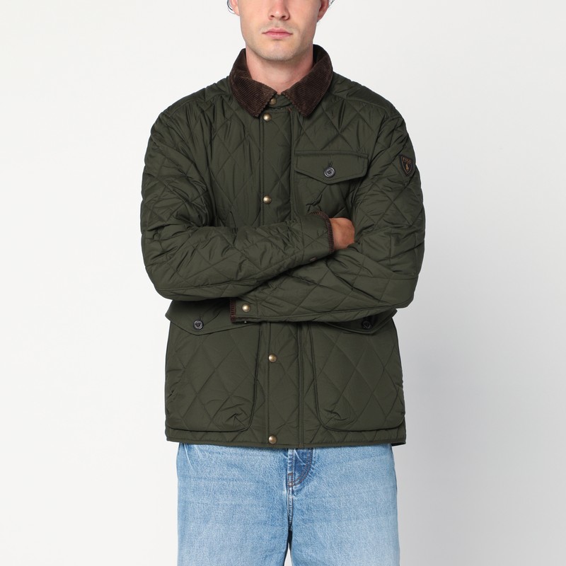 Beaton quilted jacket olive green