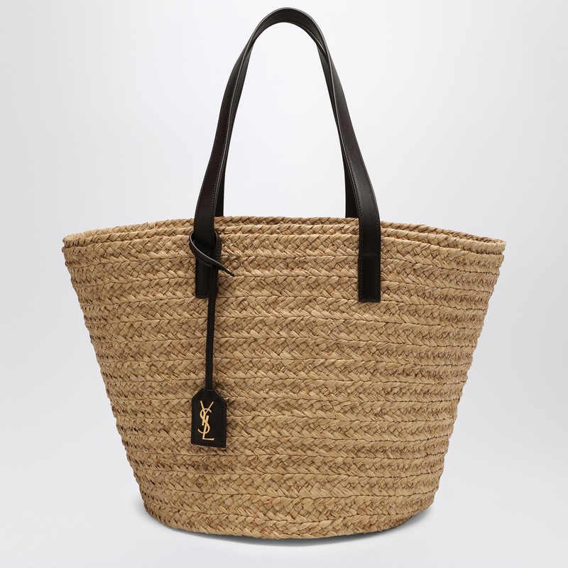 Medium raffia tote bag