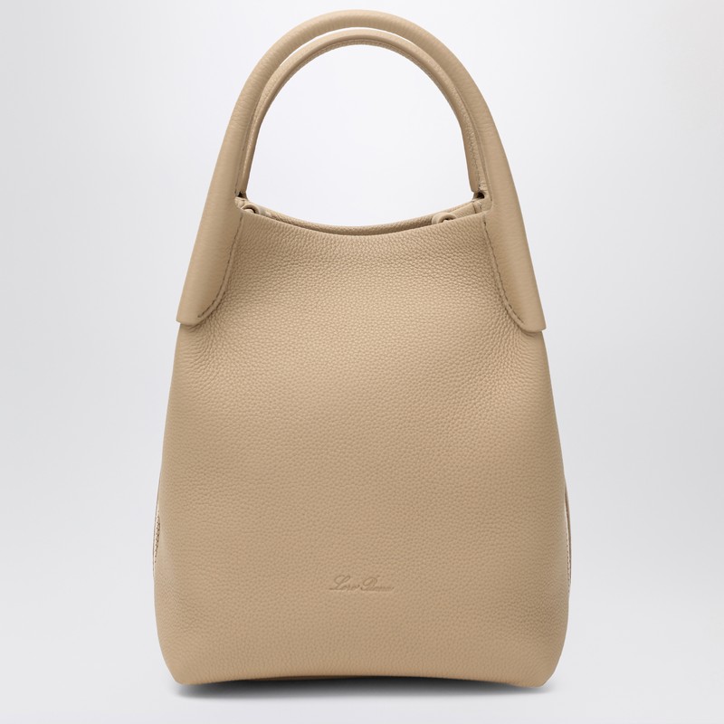 Small Bale bag in hammered Light Mastic leather