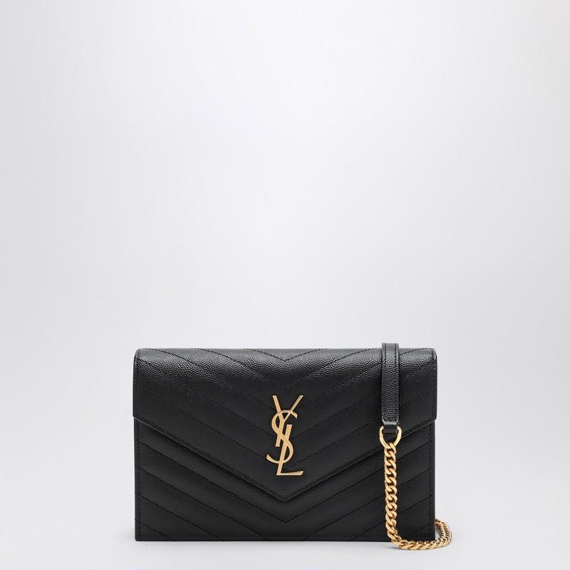 Cassandre black Envelope chain clutch bag