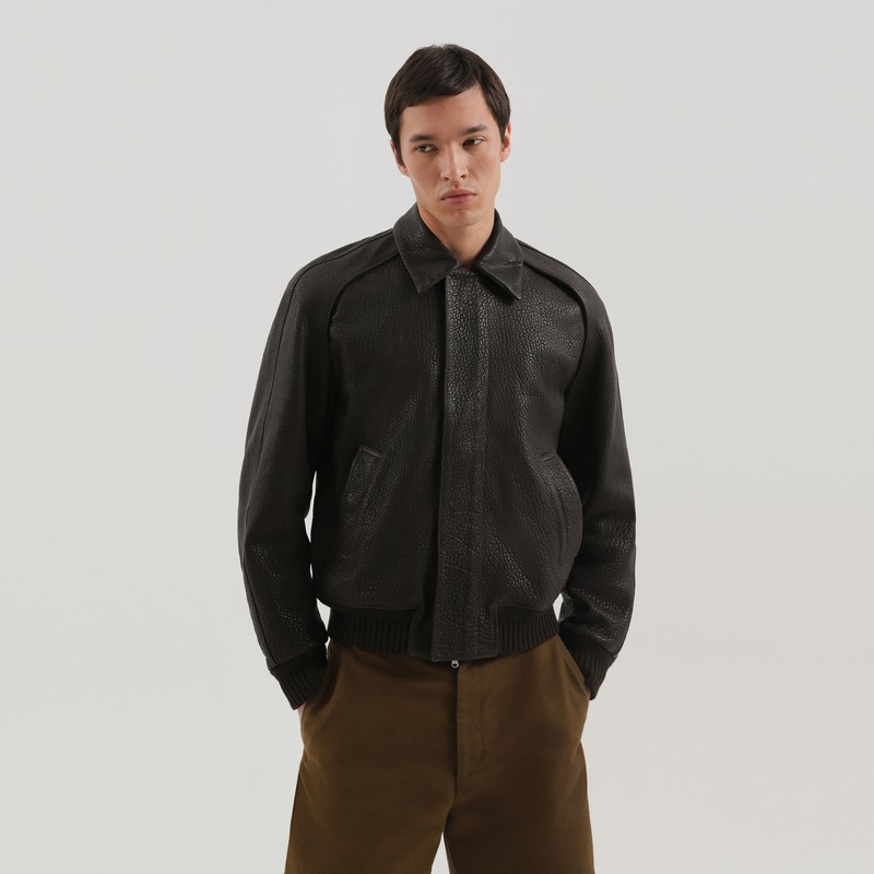 Brown leather jacket