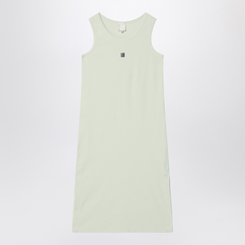 Light green ribbed cotton dress