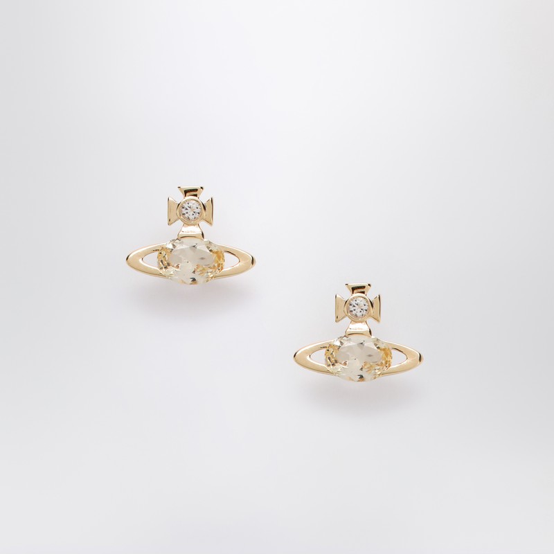 Nano Solitaire gold earrings