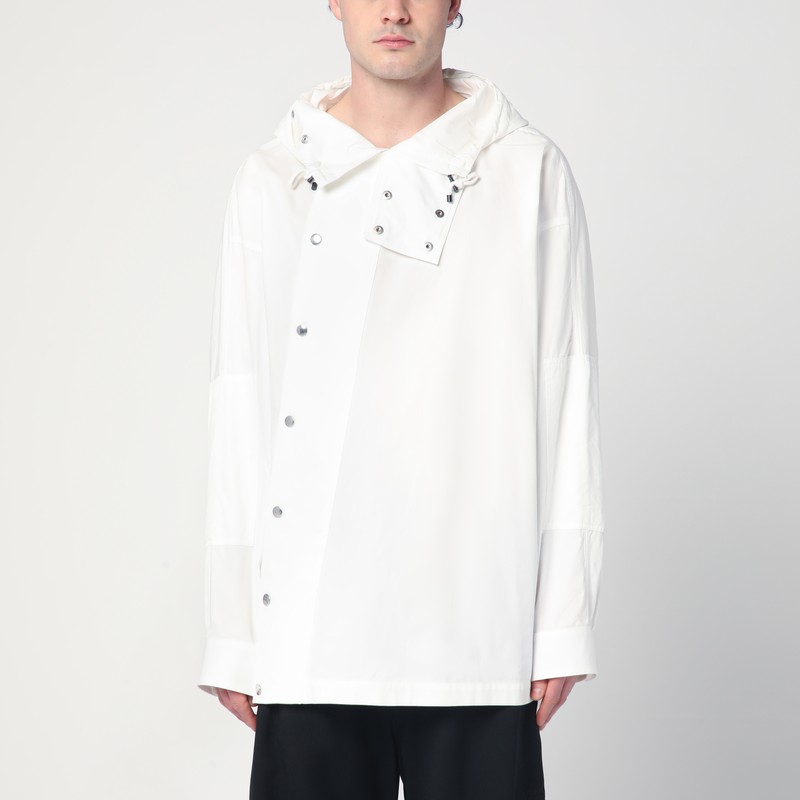 White asymmetric cotton shirt