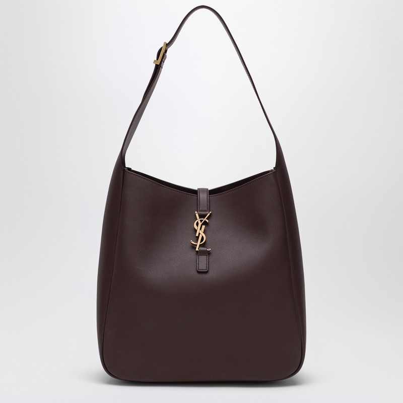Large Le 5 à 7 brown leather bag