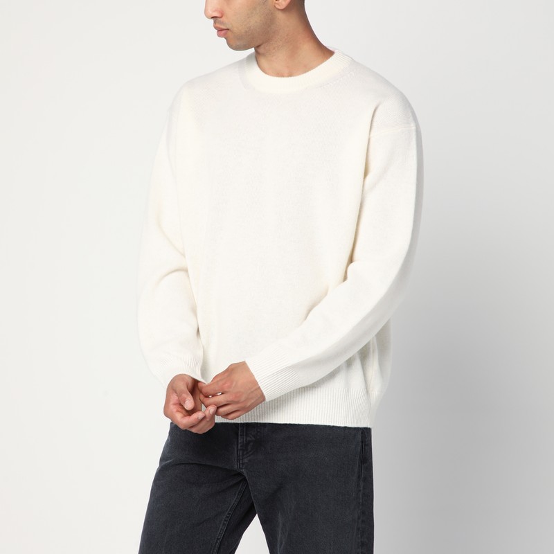 White sweater in wool and cashmere