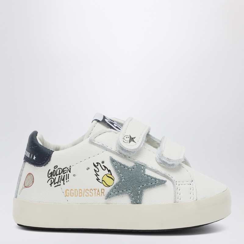 Baby Old School sneakers in white/light blue/navy