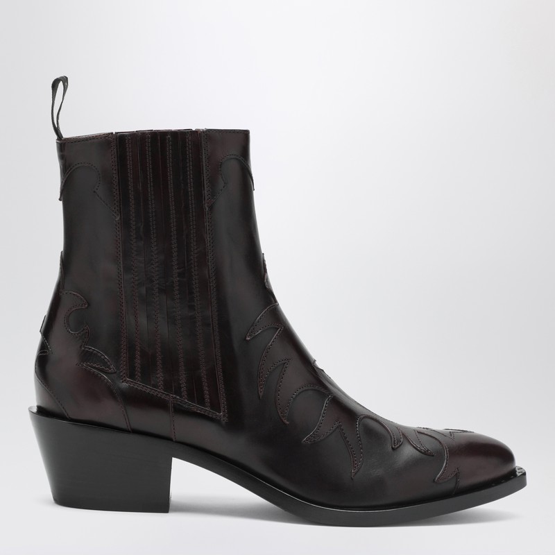Burgundy Parma western ankle boot