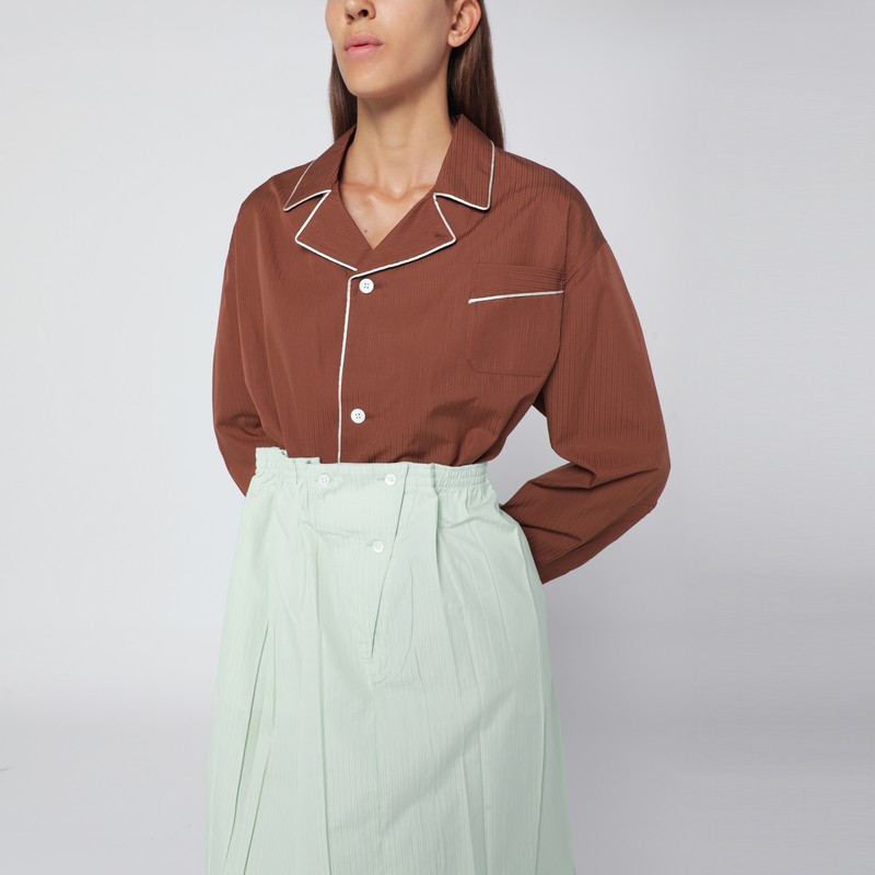 Tobacco colored pajama style shirt