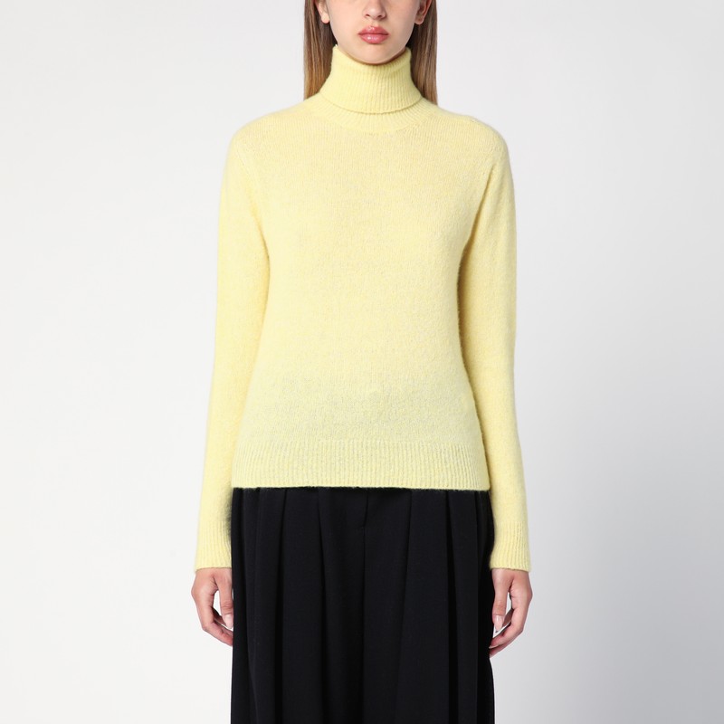 Yellow cashmere-blend turtleneck sweater
