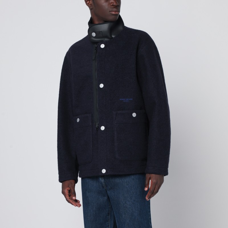 Navy blue wool flannel jacket