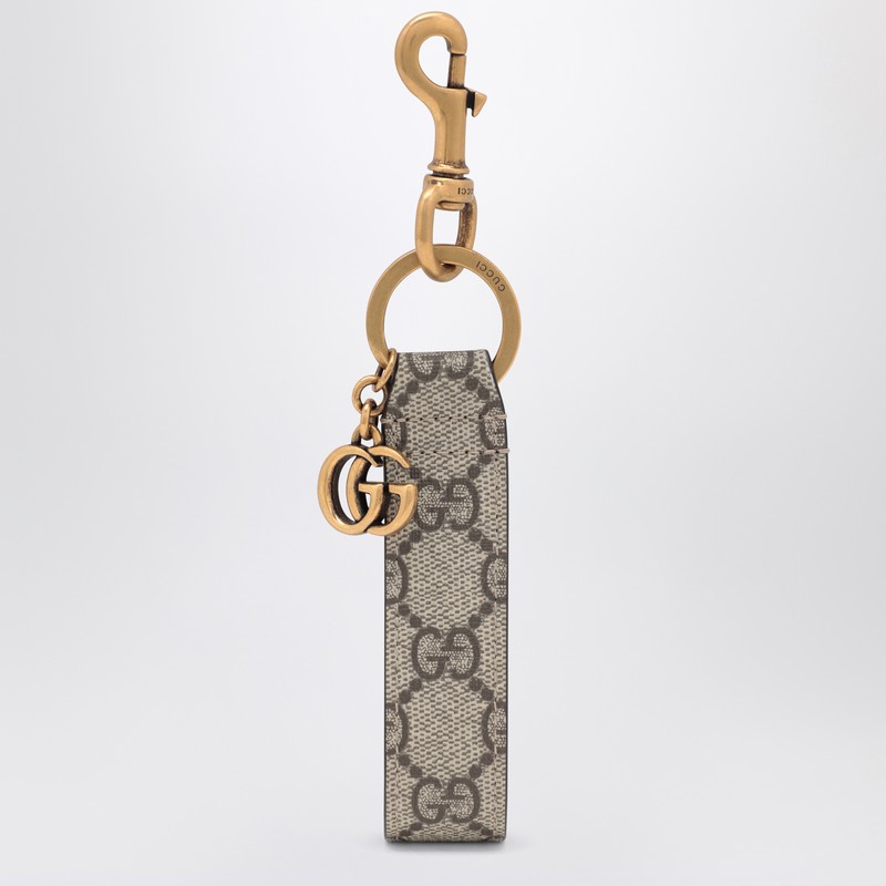 Ophidia keychain in GG Supreme fabric beige