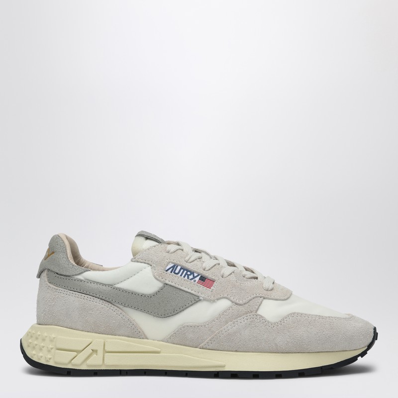 Reelwind trainer in white nylon and suede