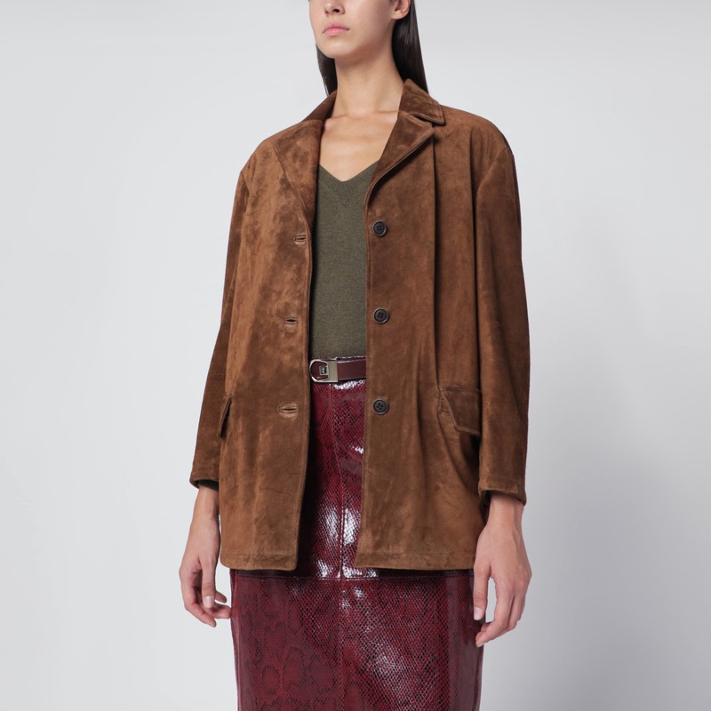 Tobacco-colored suede jacket
