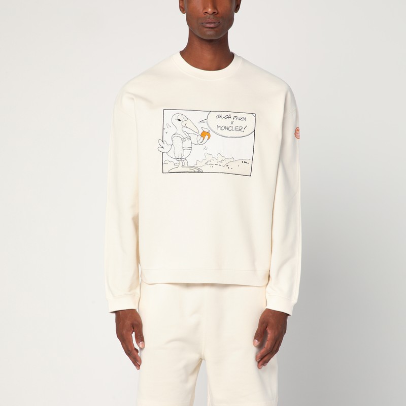 Ivory white cotton sweatshirt