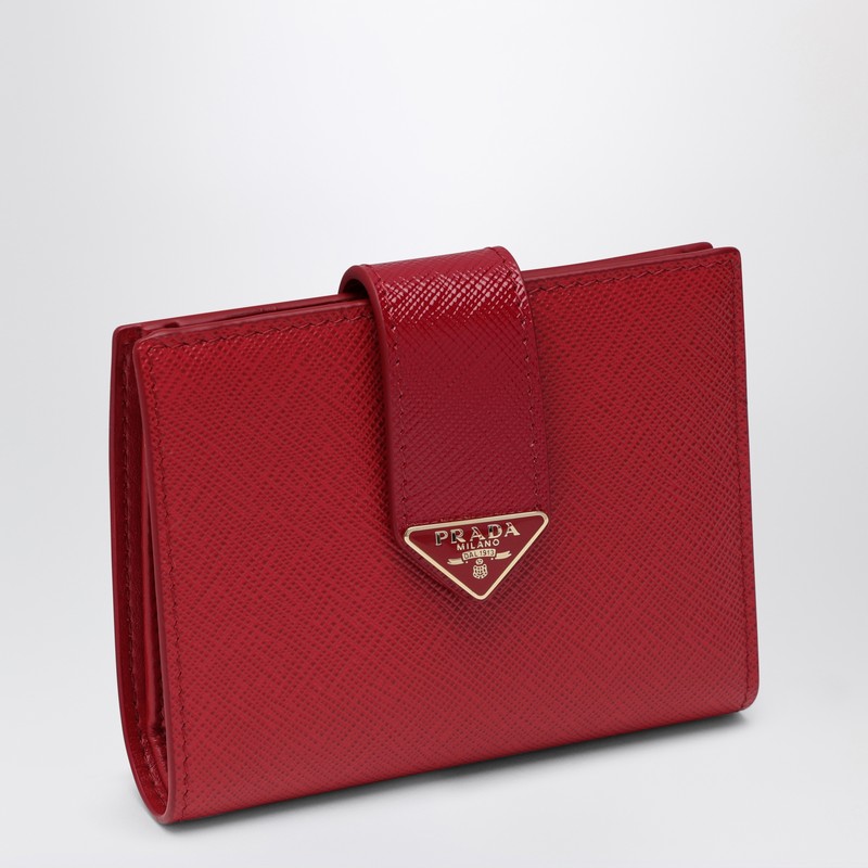 Red Saffiano small wallet