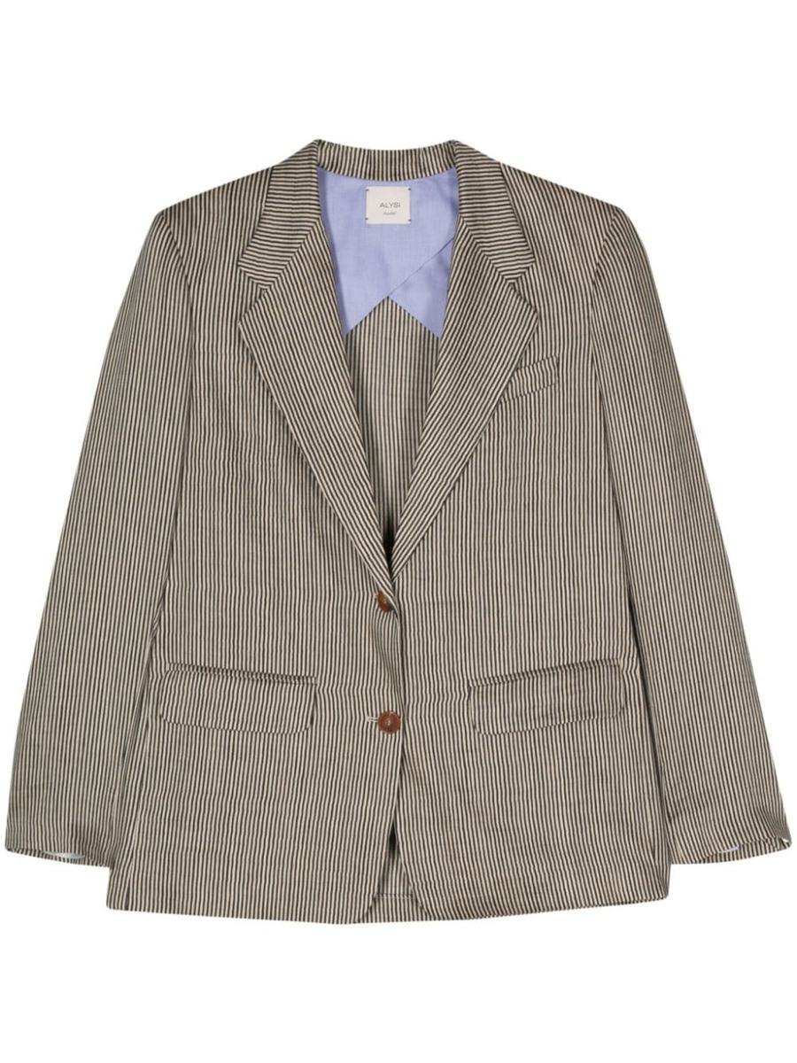 Alysi Striped Single-Breasted Jacket