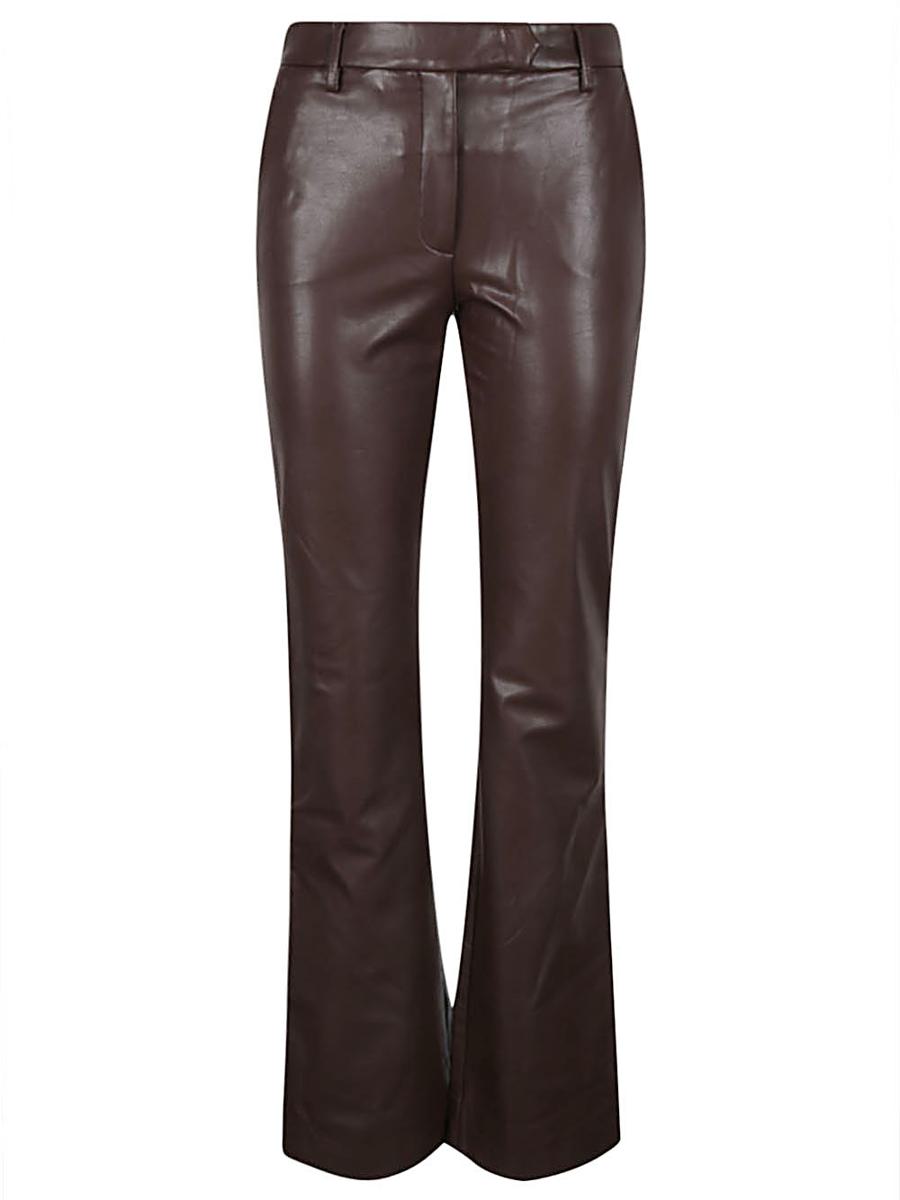 True Royal Faux Leather Flared Trousers