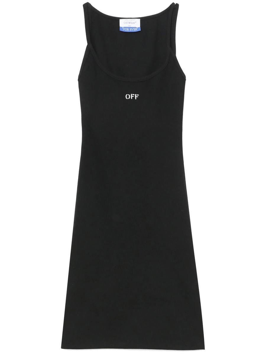 Off-White 刺绣罗纹迷你连衣裙