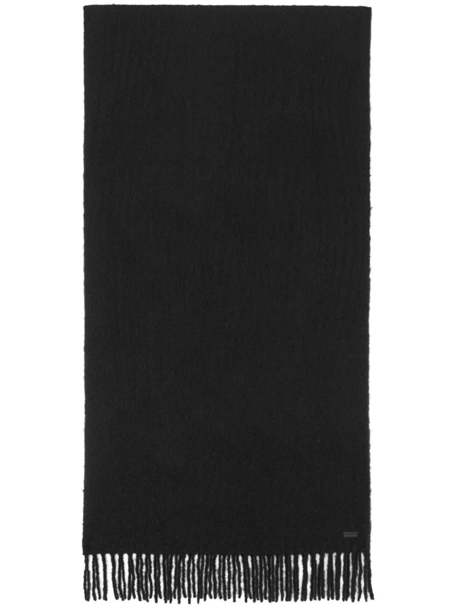 Saint Laurent 流苏羊毛混纺围巾