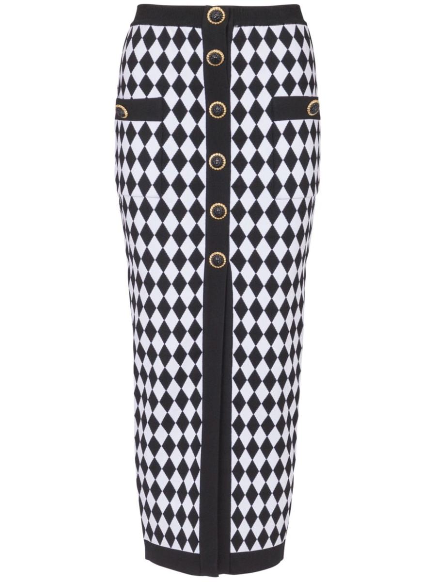 Balmain Buttoned Midi Skirt