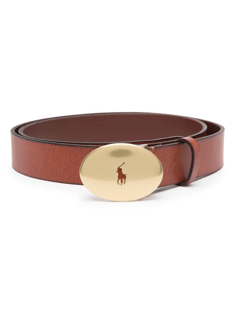 Ralph Lauren Logo-Plaque Leather Belt