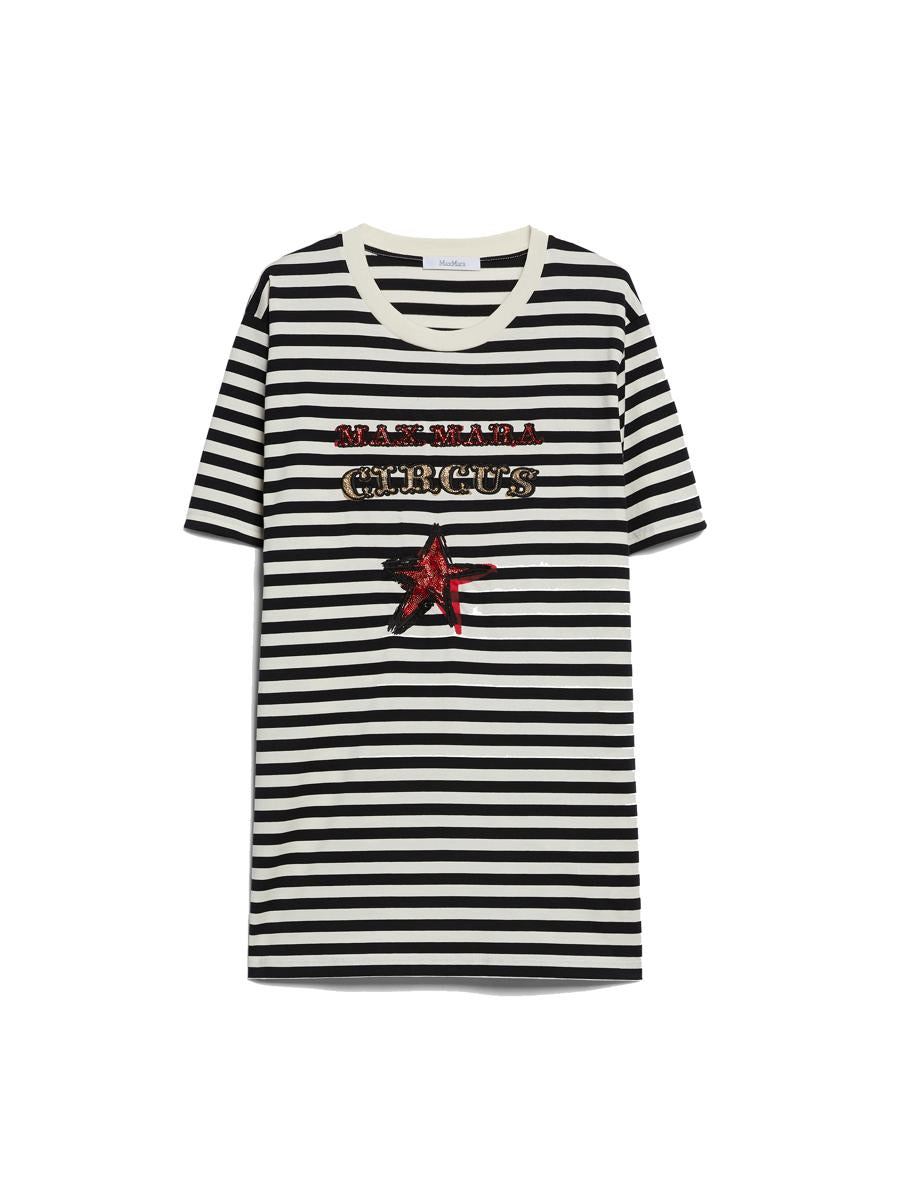 Max Mara 卡其色宽松条纹棉质T恤