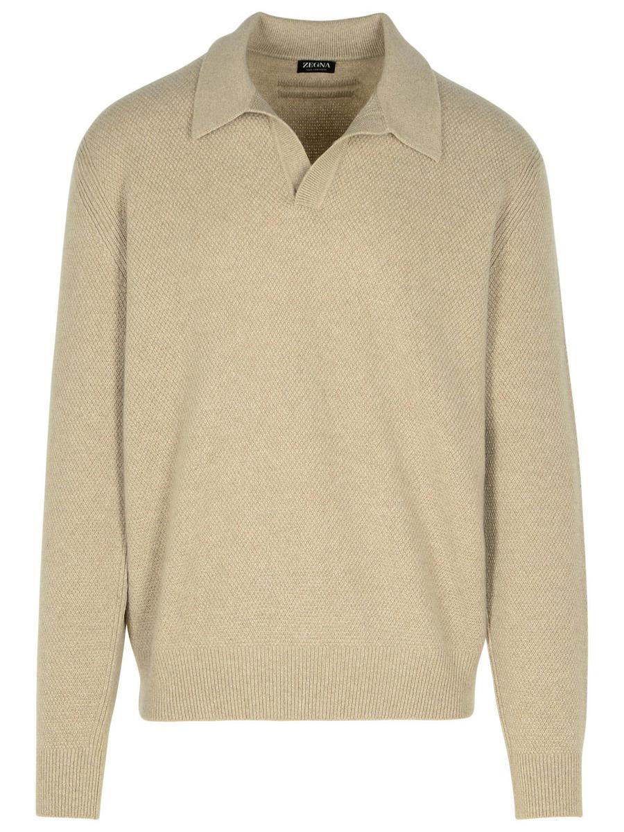 Zegna Beige Cashmere Sweater