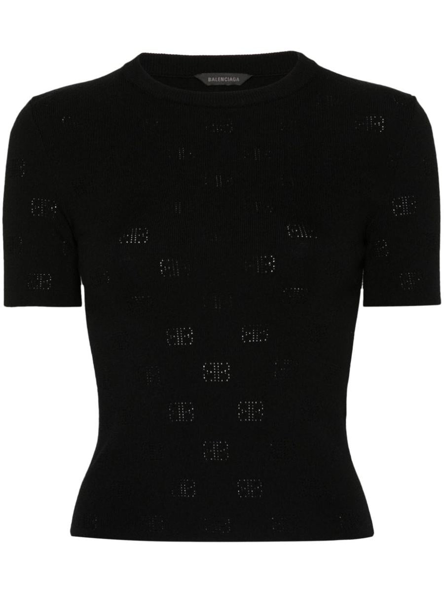 Balenciaga Open-Knit Wool Top