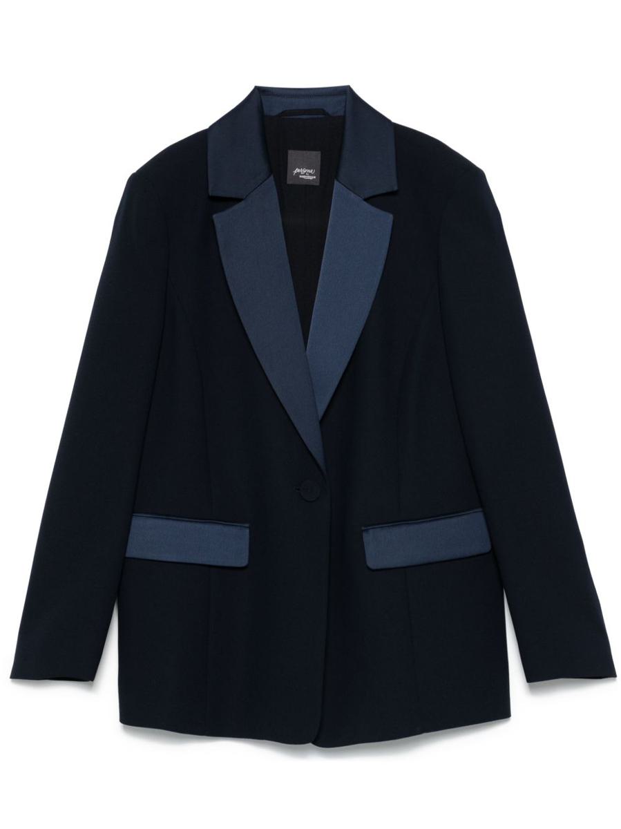Marina Rinaldi Single-Breasted Blazer 'Mandare' Blue