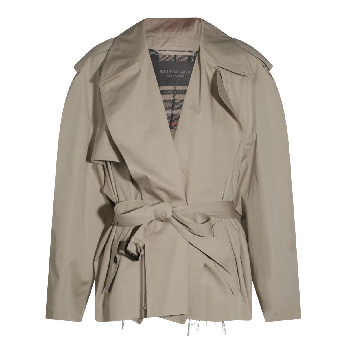 Balenciaga Beige Cotton Trench Coat