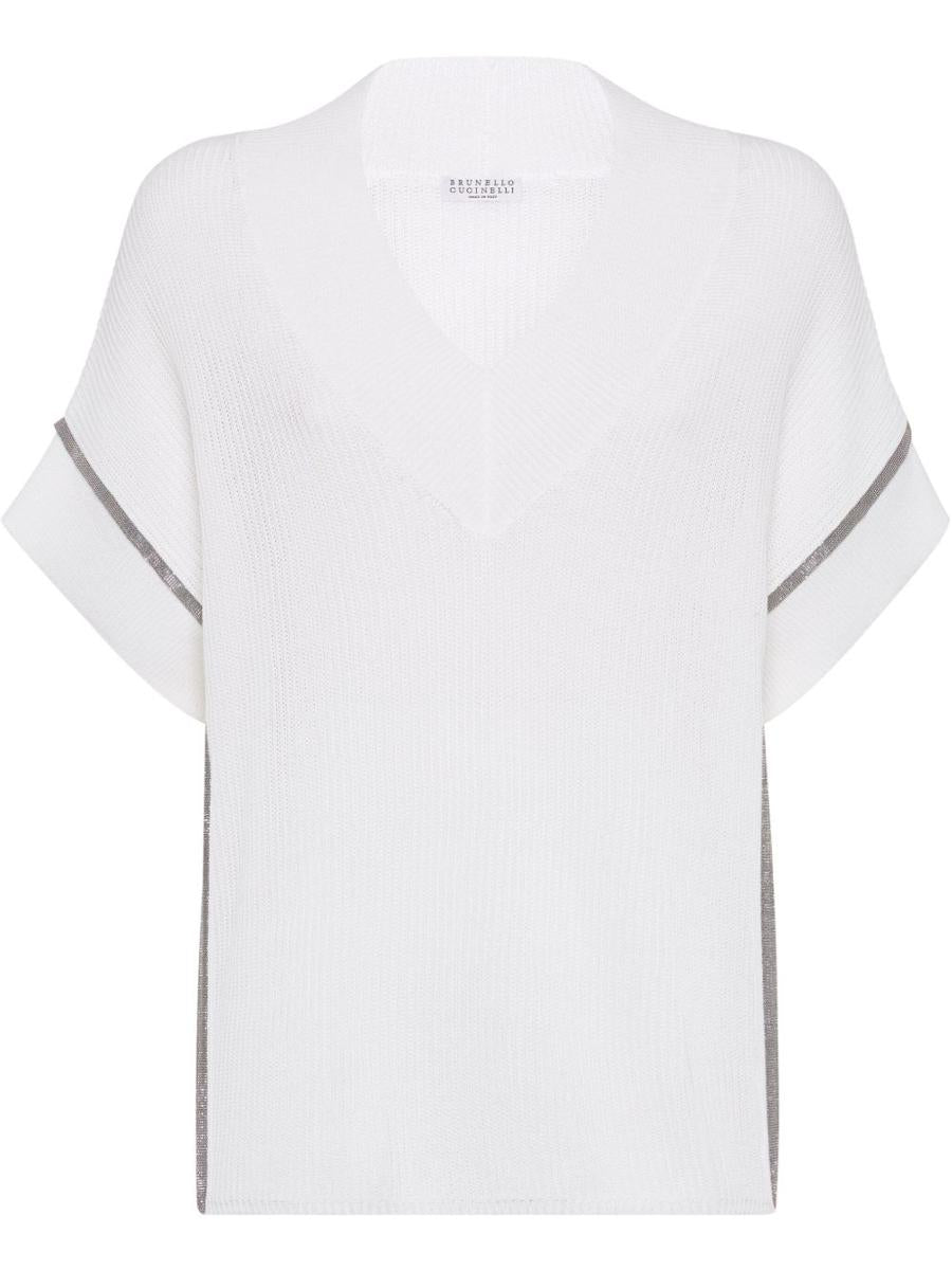 Brunello Cucinelli Cotton V-Necked Top